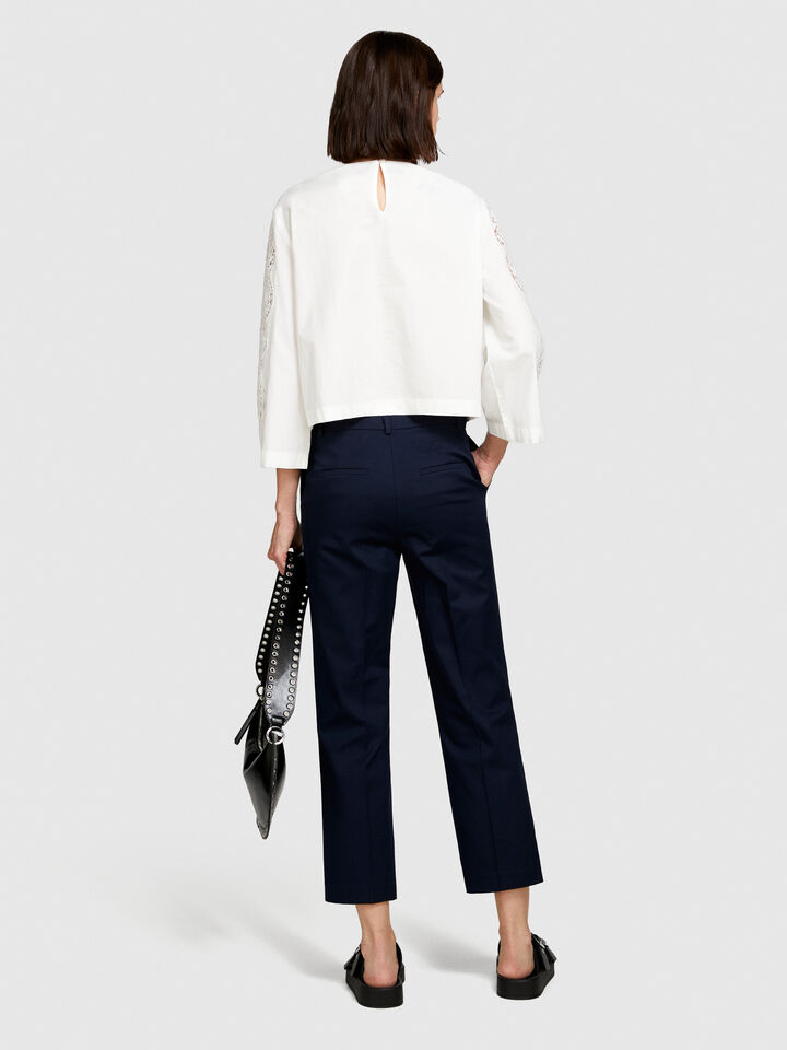 High-waisted trousers - women's high-waisted trousers - Dark Blue | Sisley image number 3
